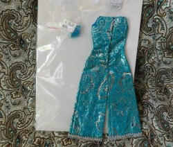 1481 BARBIE 69 FIRELIGHTS TURQUOISE SILVER JUMPSUIT,, TURQUOISE MULES COMPLETE